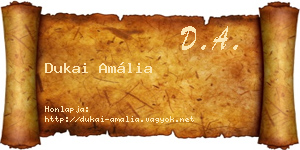 Dukai Amália névjegykártya